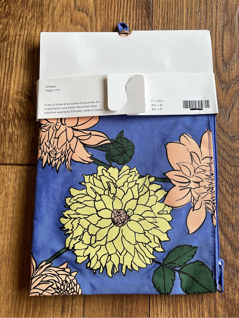 BAGGU Garden Flowers Flat Pouch set NWT - Picture 2 of 7